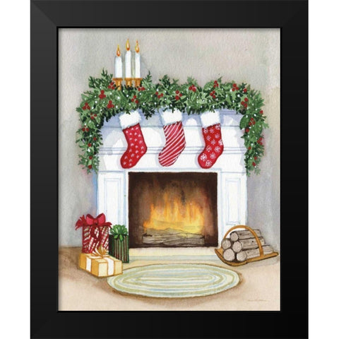 Night Before Christmas V No Cat Gray Crop Black Modern Wood Framed Art Print by McKenna, Kathleen Parr
