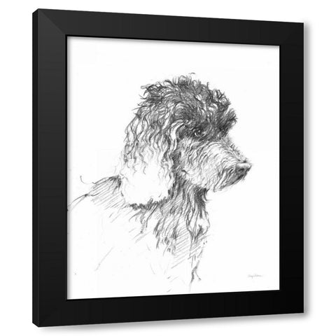 Labradoodle Sketch Black Modern Wood Framed Art Print with Double Matting by Tillmon, Avery