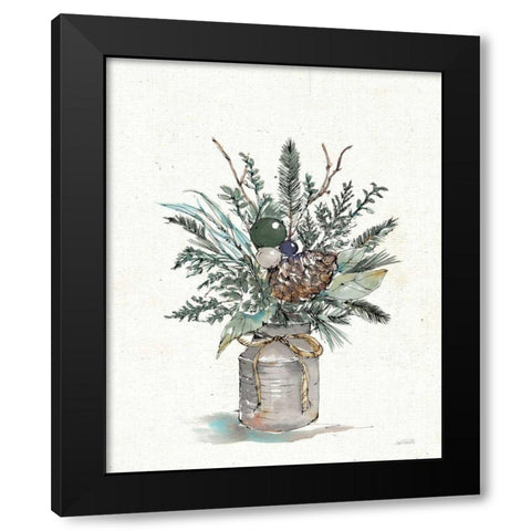 Seasonal Charm Greenery I Black Modern Wood Framed Art Print by Tavoletti, Anne