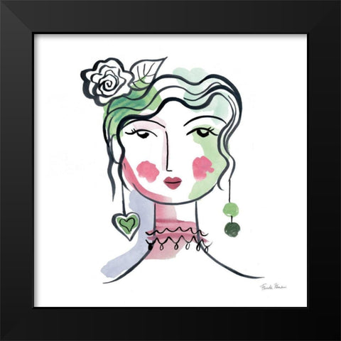Pretty Faces II Black Modern Wood Framed Art Print by Zaman, Farida