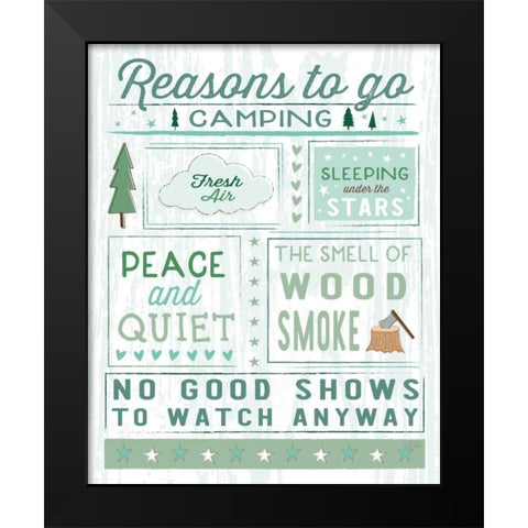 Comfy Camping II Black Modern Wood Framed Art Print by Averinos, Melissa