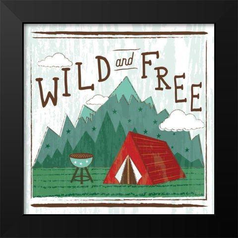 Comfy Camping V Black Modern Wood Framed Art Print by Averinos, Melissa