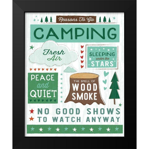 Comfy Camping XI Black Modern Wood Framed Art Print by Averinos, Melissa
