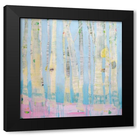 Winter Woods Black Modern Wood Framed Art Print with Double Matting by Day, Kellie