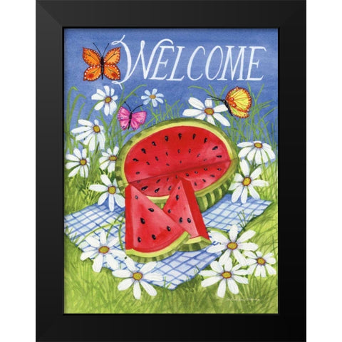 Summertime Welcome Black Modern Wood Framed Art Print by McKenna, Kathleen Parr