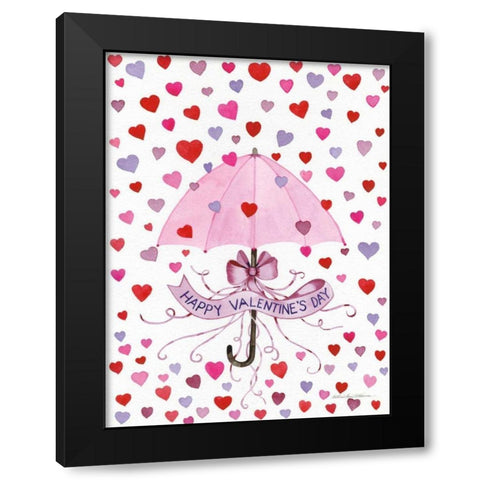 Valentine Hearts Black Modern Wood Framed Art Print with Double Matting by McKenna, Kathleen Parr