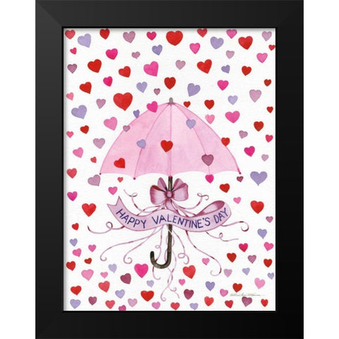 Valentine Hearts Black Modern Wood Framed Art Print by McKenna, Kathleen Parr