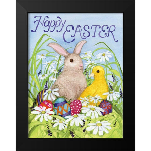 Easter Friends Black Modern Wood Framed Art Print by McKenna, Kathleen Parr