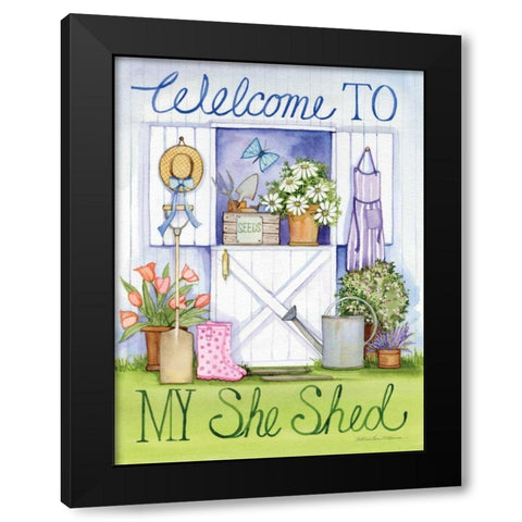 My She Shed Black Modern Wood Framed Art Print by McKenna, Kathleen Parr