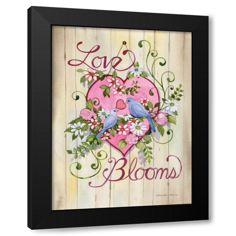 Love Blooms Black Modern Wood Framed Art Print by McKenna, Kathleen Parr