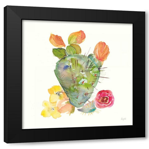 Succulent Desert III Black Modern Wood Framed Art Print with Double Matting by Rice, Kristy