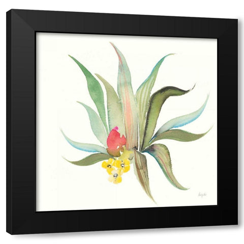 Succulent Desert V Black Modern Wood Framed Art Print with Double Matting by Rice, Kristy