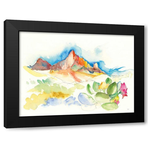 Desert Mountains Black Modern Wood Framed Art Print by Rice, Kristy