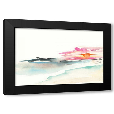 Coastal Sunset Black Modern Wood Framed Art Print with Double Matting by Rice, Kristy