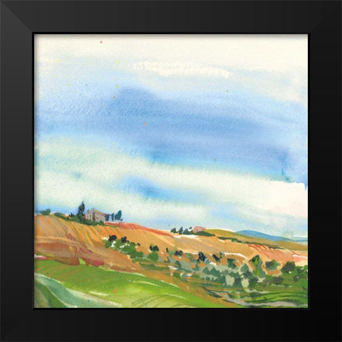 Tuscan Fields Black Modern Wood Framed Art Print by Rice, Kristy