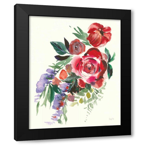 Autumn Roses Black Modern Wood Framed Art Print with Double Matting by Rice, Kristy