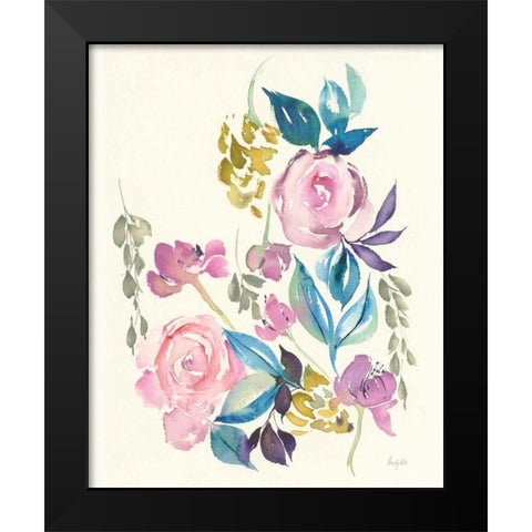 Kristys Roses Black Modern Wood Framed Art Print by Rice, Kristy