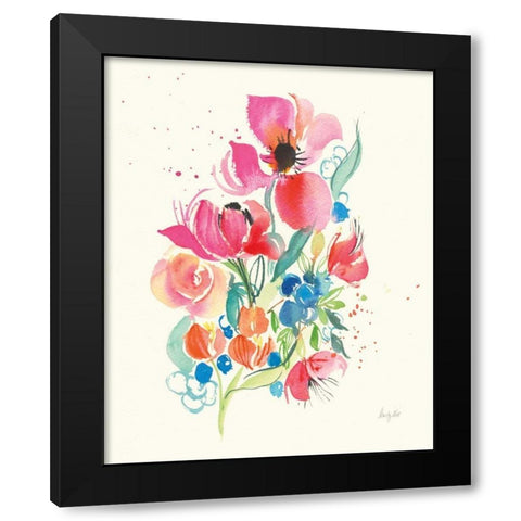 Bright Bouquet Black Modern Wood Framed Art Print with Double Matting by Rice, Kristy