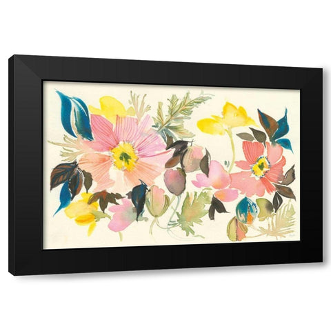 Pastel Garden I Black Modern Wood Framed Art Print with Double Matting by Rice, Kristy