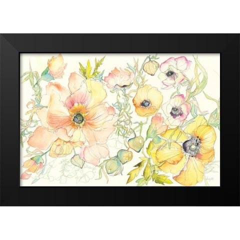 Pastel Garden II Black Modern Wood Framed Art Print by Rice, Kristy