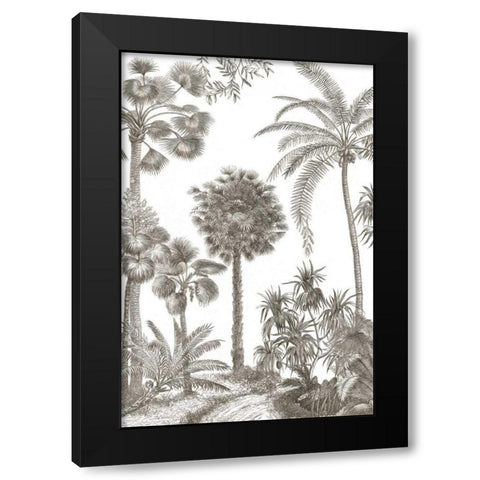 Palm Oasis I Black Modern Wood Framed Art Print with Double Matting by Wild Apple Portfolio