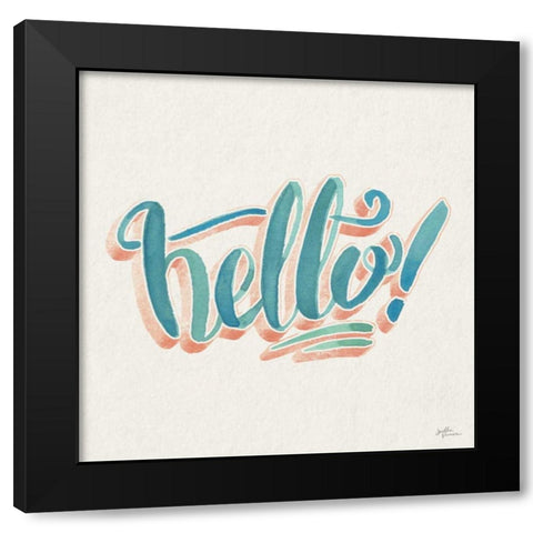 Hello I Black Modern Wood Framed Art Print with Double Matting by Penner, Janelle