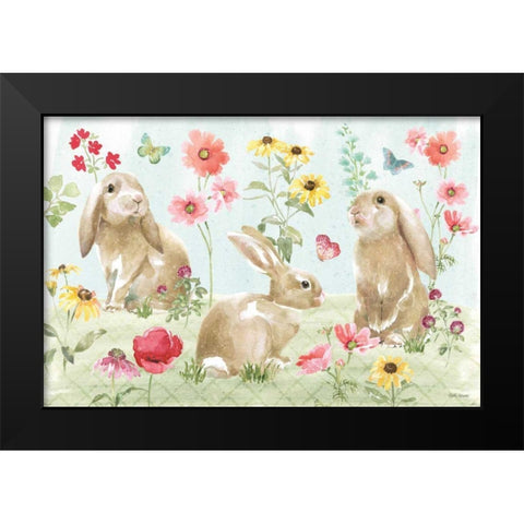 Sweet Bunnies I Black Modern Wood Framed Art Print by Grove, Beth