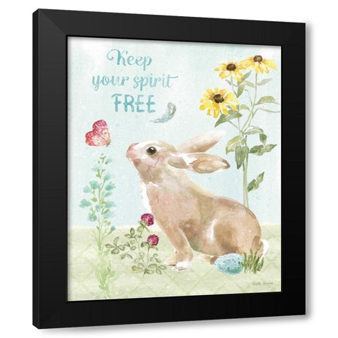 Sweet Bunnies V Black Modern Wood Framed Art Print by Grove, Beth