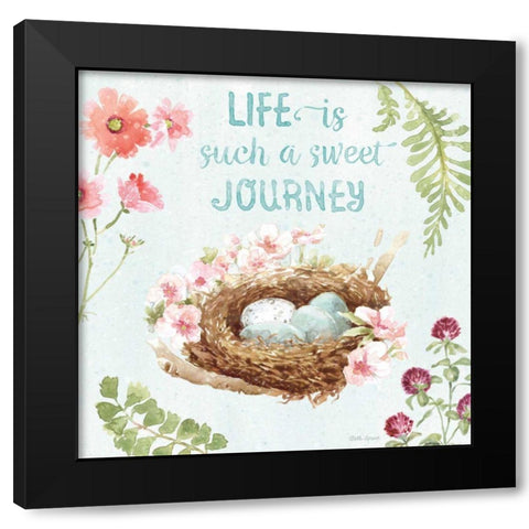 Sweet Bunnies VII Black Modern Wood Framed Art Print with Double Matting by Grove, Beth