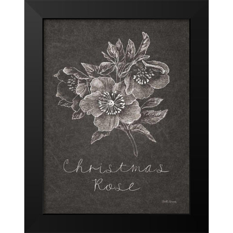 Black and White Chalkboard Christmas III Black Modern Wood Framed Art Print by Grove, Beth