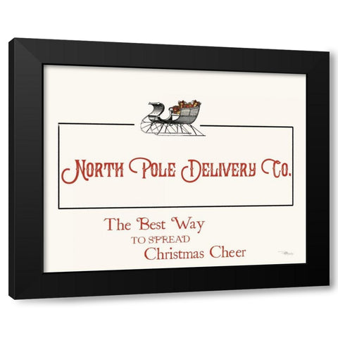 North Pole Delivery Co. Black Modern Wood Framed Art Print with Double Matting by Pela Studio