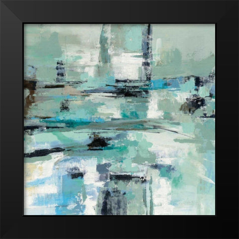Sage Sea Foam Black Modern Wood Framed Art Print by Vassileva, Silvia