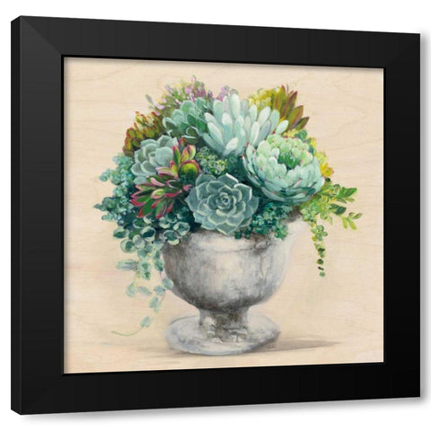 Festive Succulents I Black Modern Wood Framed Art Print by Purinton, Julia