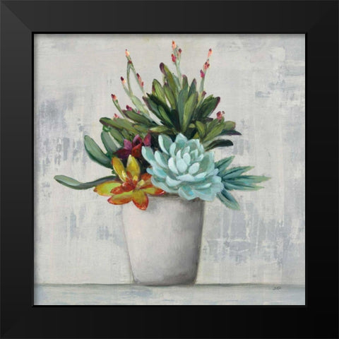 Succulent Still Life I Black Modern Wood Framed Art Print by Purinton, Julia