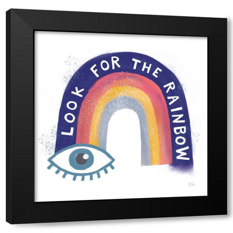 Look For the Rainbow Black Modern Wood Framed Art Print with Double Matting by Averinos, Melissa