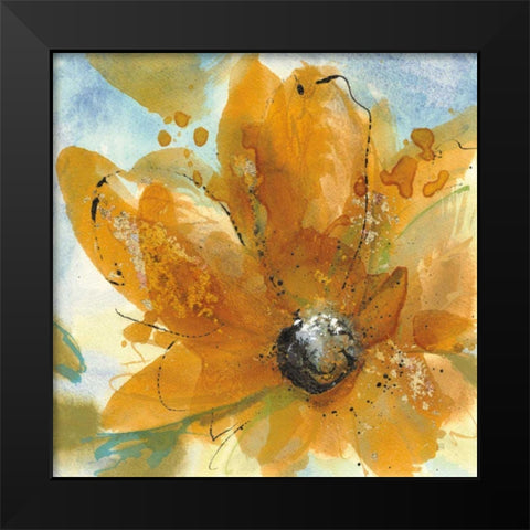 Amber Gold I Black Modern Wood Framed Art Print by Paschke, Chris
