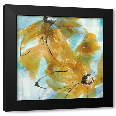 Amber Blue I Black Modern Wood Framed Art Print by Paschke, Chris