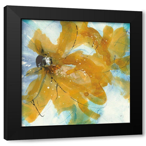 Amber Blue II Black Modern Wood Framed Art Print with Double Matting by Paschke, Chris