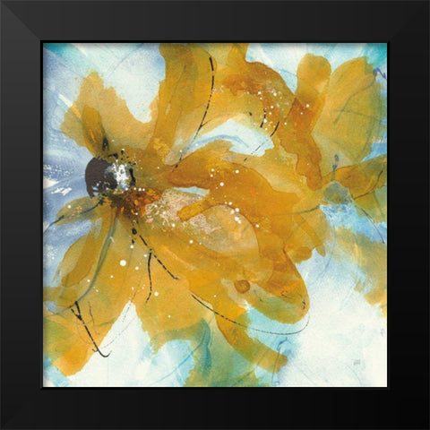 Amber Blue II Black Modern Wood Framed Art Print by Paschke, Chris