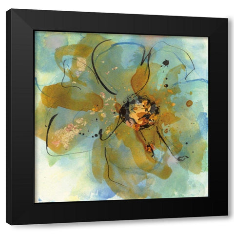 Amber and Leaf I Black Modern Wood Framed Art Print with Double Matting by Paschke, Chris