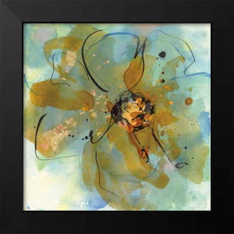 Amber and Leaf I Black Modern Wood Framed Art Print by Paschke, Chris