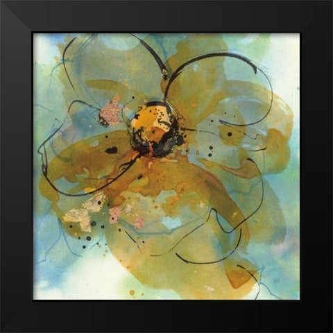 Amber and Leaf II Black Modern Wood Framed Art Print by Paschke, Chris