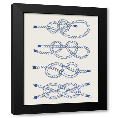 Vintage Sailing Knots XIV Black Modern Wood Framed Art Print with Double Matting by Urban, Mary