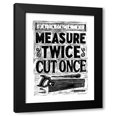 Measure Twice II Black Modern Wood Framed Art Print by Snowdon, Alexandra