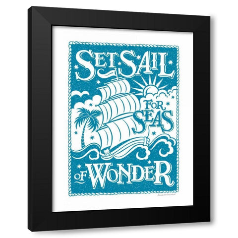Set Sail Black Modern Wood Framed Art Print with Double Matting by Snowdon, Alexandra