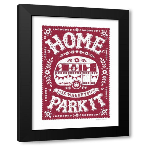 Home is Where You Park It Black Modern Wood Framed Art Print by Snowdon, Alexandra