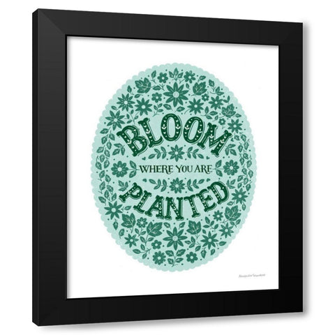 Bloom Where You are Planted Black Modern Wood Framed Art Print with Double Matting by Snowdon, Alexandra