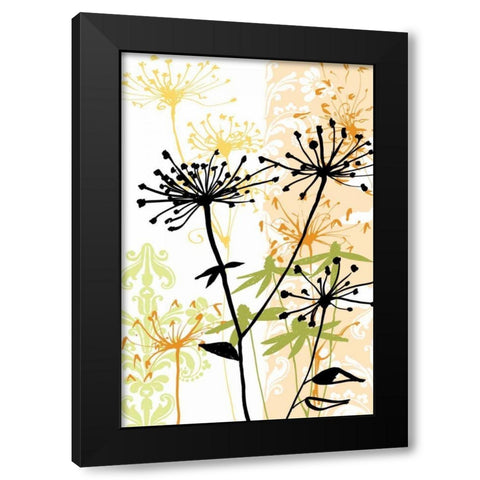 Funky Botanical I No Words Black Modern Wood Framed Art Print with Double Matting by Wild Apple Portfolio