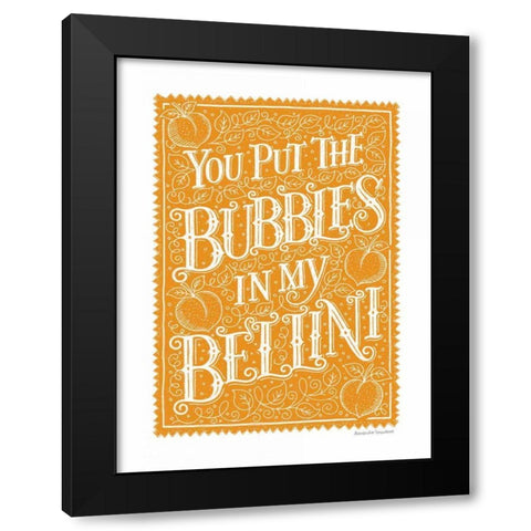 Bubbles in My Bellini Black Modern Wood Framed Art Print with Double Matting by Snowdon, Alexandra