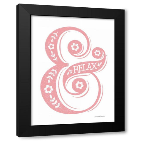 Relax Black Modern Wood Framed Art Print by Snowdon, Alexandra